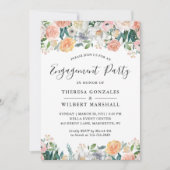 Elegante Garden Rose Blumenarbeit Party Einladung (Vorderseite)