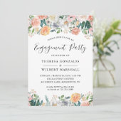 Elegante Garden Rose Blumenarbeit Party Einladung (Stehend Vorderseite)
