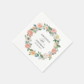 Elegante Garden Rose Blumenkraut Hochzeit Serviette (Ecke)
