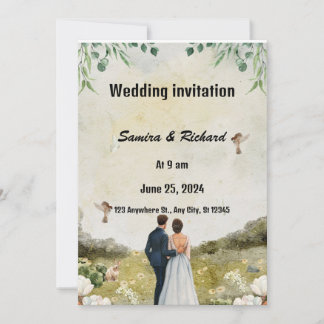 Elegante Garden Wedding Invitation" Einladung