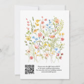 Elegante Garden Wildblume Floral QR Code Wedding Einladung (Rückseite)
