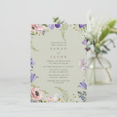Elegante Garden Wildblume Hochzeit Einladung (Stehend Vorderseite)