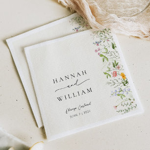 Elegante Garden Wildblume Wedding Serviette