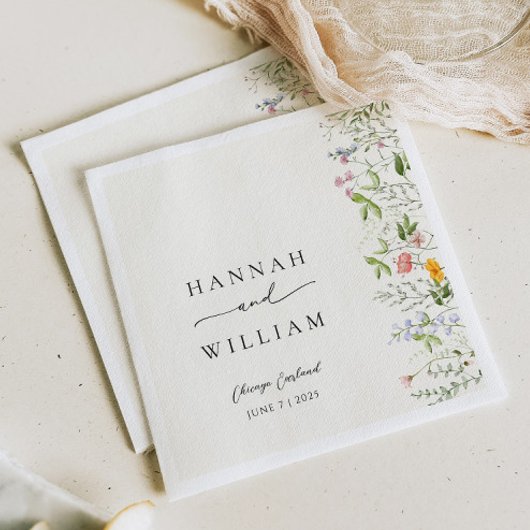 Elegante Garden Wildblume Wedding Serviette