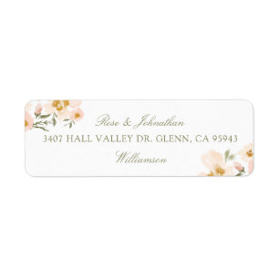 Elegante Gardenia Blush Wasserfarbe Abstrakt Flore