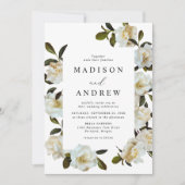 Elegante Gardenia Floral Wedding Einladung (Vorderseite)