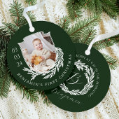 Elegante Garland Wreath Wappen Baby First Christma Ornament Aus Metall