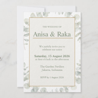 Elegante Garten-Blumen-Hochzeitseinladung Save The Date