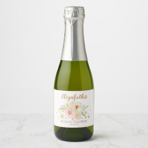 Elegante Garten Florale Hochzeitsdusche Schaumweinetikett