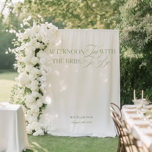 Elegante Garten-Tee-Brautabschiedshintergründe Ban Wandteppich