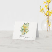 elegante Gartenblumen-Taufe Vielen Dank Karte (Gelbe Blume)