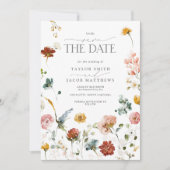 Elegante Gartenblumen-Typografie Save-the-Date-Kar Save The Date (Vorderseite)