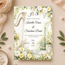 Elegante Gartenharfe Romantik-Hochzeit