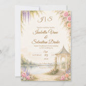 Elegante Gartenhochzeit Einladung (Vorderseite)