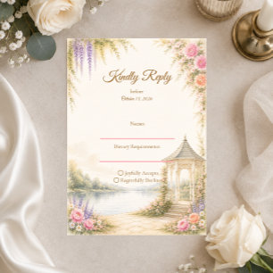 Elegante Gartenhochzeit RSVP Karte