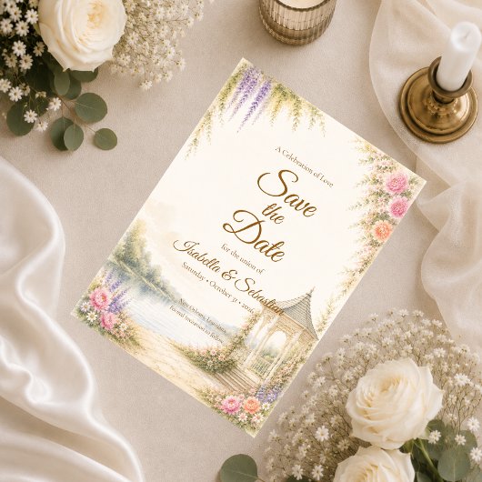 Elegante Gartenhochzeit Save The Date