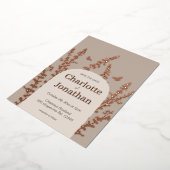 Elegante Gartenhochzeiten und Blätter mit Schmette Folieneinladung (Gedreht)