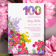 Elegante Gartenparty-Blumen zum 100. Geburtstag