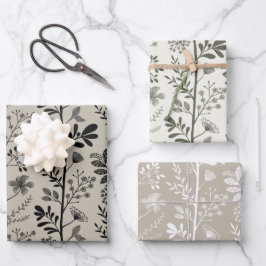 Elegante Gartenträumerei Floral Geschenkpapier Set