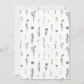 Elegante Gartenwildblumen Hochzeit Danke (Rückseite)