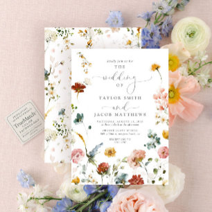 Elegante Gartenzauber-Blumenschrift Wasserfarben-H Einladung
