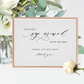Elegante Gäste Unterschrift "Sign Around" Board Poster