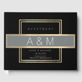 Elegante Gästekontakte schwarz Gästebuch (Vorderseite)