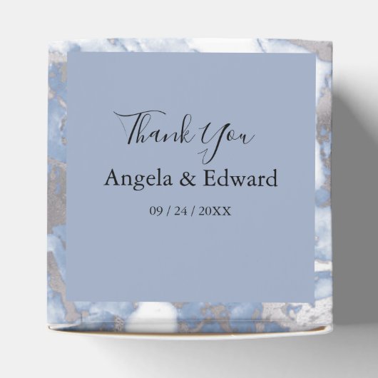 Elegante Gastgeschenk Hochzeit aus Blauem Marmor Geschenkschachtel (Oben)