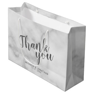 Elegante Gastgeschenk Hochzeit aus Marmor Große Geschenktüte