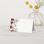 Elegante Gastgeschenk Hochzeit Burgund & Blush Platzkarte (Rückseite)