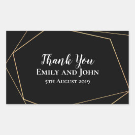 Elegante Gastgeschenk Hochzeit der geometrischen S Rechteckiger Aufkleber