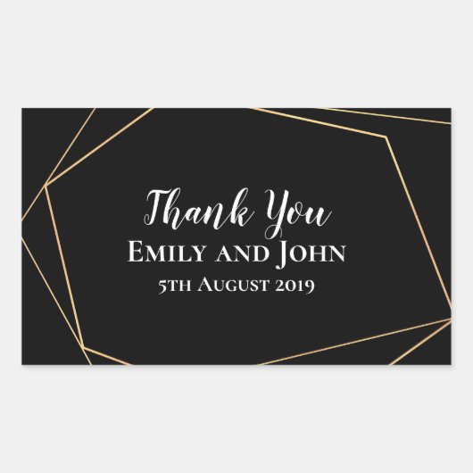 Elegante Gastgeschenk Hochzeit der geometrischen S Rechteckiger Aufkleber (Vorderseite)