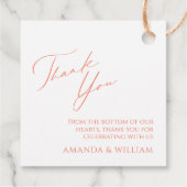 Elegante Gastgeschenk Hochzeit der Wasserfarben Geschenkanhänger (Rückseite)