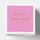 Elegante Gastgeschenk Hochzeit in Gold und Rosa Geschenkschachtel (Oben)