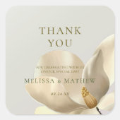 Elegante Gastgeschenk Hochzeit Oriental White Magn Quadratischer Aufkleber (Vorderseite)