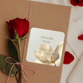 Elegante Gastgeschenk Hochzeit Oriental White Magn Quadratischer Aufkleber