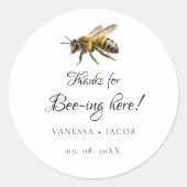 Elegante Gastgeschenk Hochzeit Runder Aufkleber (Vorderseite)