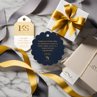 Elegante Gastgeschenk Hochzeit-Tags für Navy Blue Geschenkanhänger