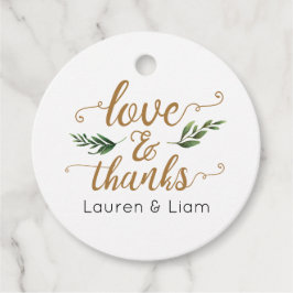 Elegante Gastgeschenk Hochzeit Watercolor Geschenkanhänger