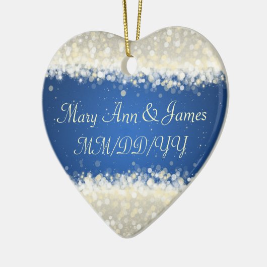 Elegante Gastgeschenk Hochzeits-Blendungs-Glitzern Keramik Ornament (Links)