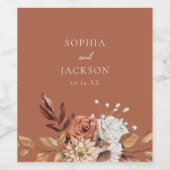 Elegante Gastgeschenke Hochzeiten Herbst Winter Bl Weinetikett (Einzelnes Label)