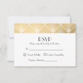 Elegante Gatsby Art Deco Gold Wedding RSVP (Vorderseite)