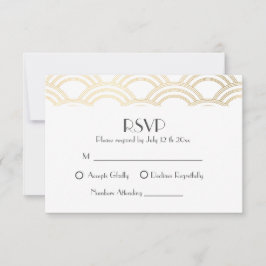 Elegante Gatsby Art Deco Gold Wedding RSVP Karte