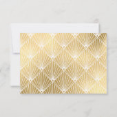 Elegante Gatsby Art Deco Gold Wedding RSVP Karte (Rückseite)
