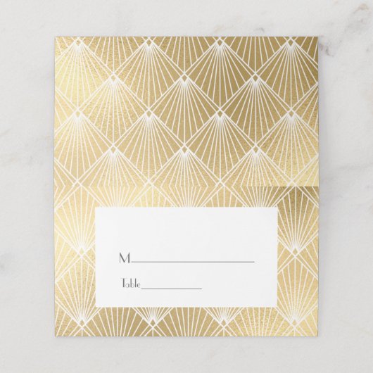 Elegante Gatsby Art Deco Platzkarte (Außenseite Aufgefaltet)