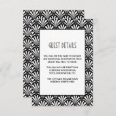Elegante Gatsby Art Deco Schwarz und Weiß Gastinfo Begleitkarte (Vorne/Hinten)
