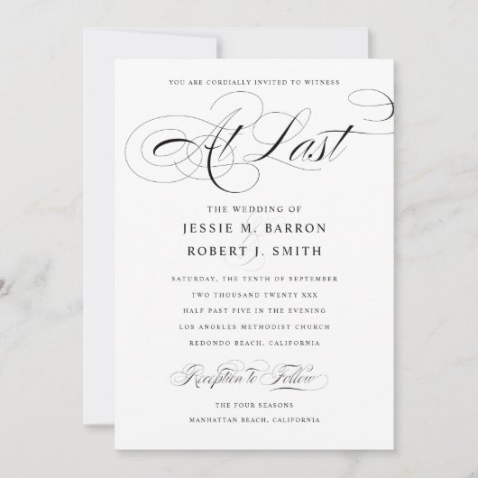 Elegante Gay Wedding Einladung, endlich kalligrafi Einladung (Vorderseite)