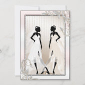 Elegante Gay Wedding Einladung mit zwei Brides (Vorderseite)