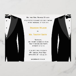 Elegante Gay Wedding Invitations Gold Foil Card Folieneinladung
