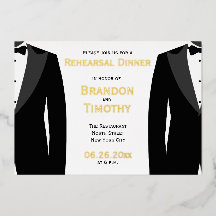 Elegante Gay Wedding Probe Real Gold Foil Card